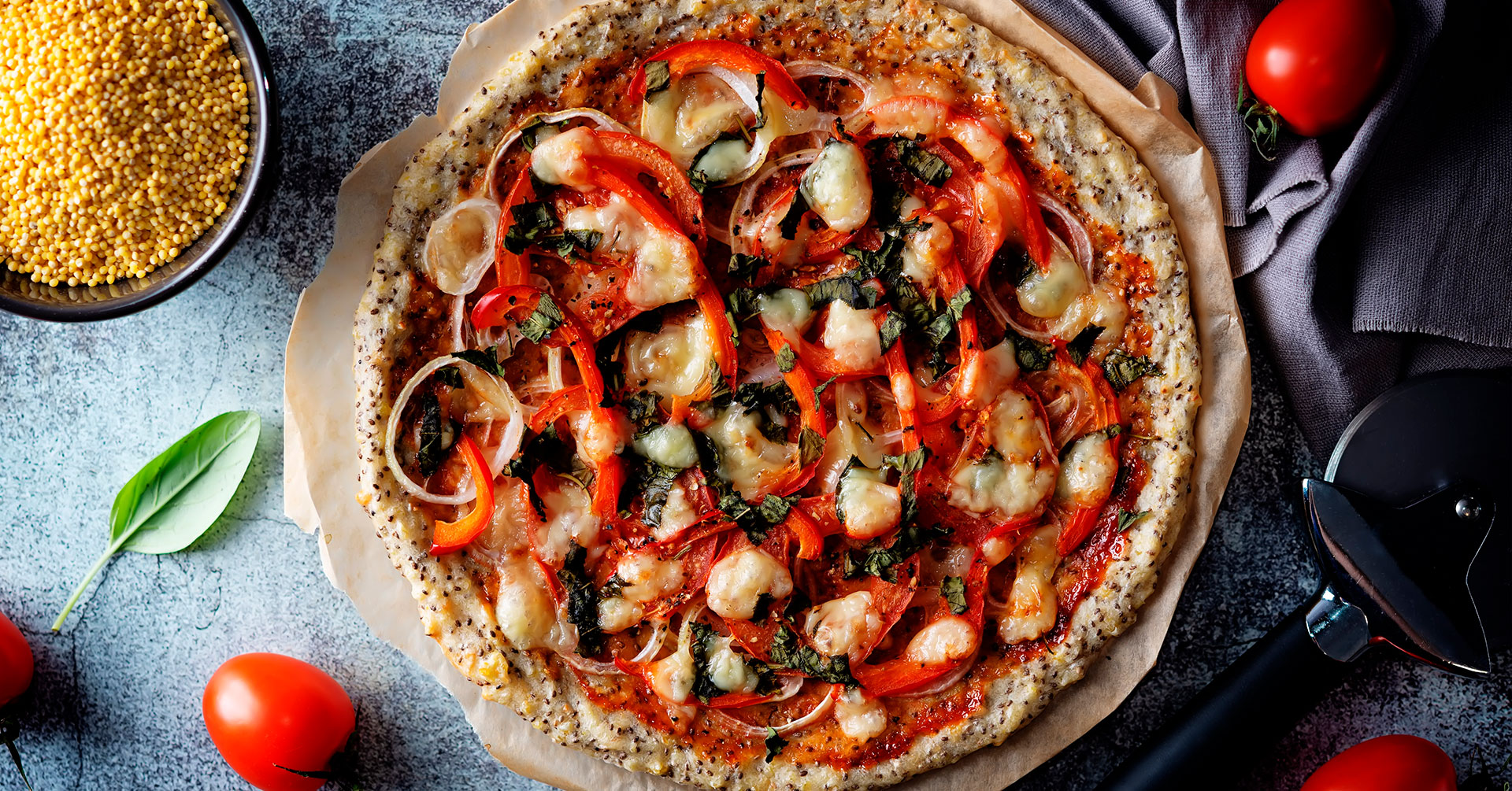 Pizza en microondas con harina de avena