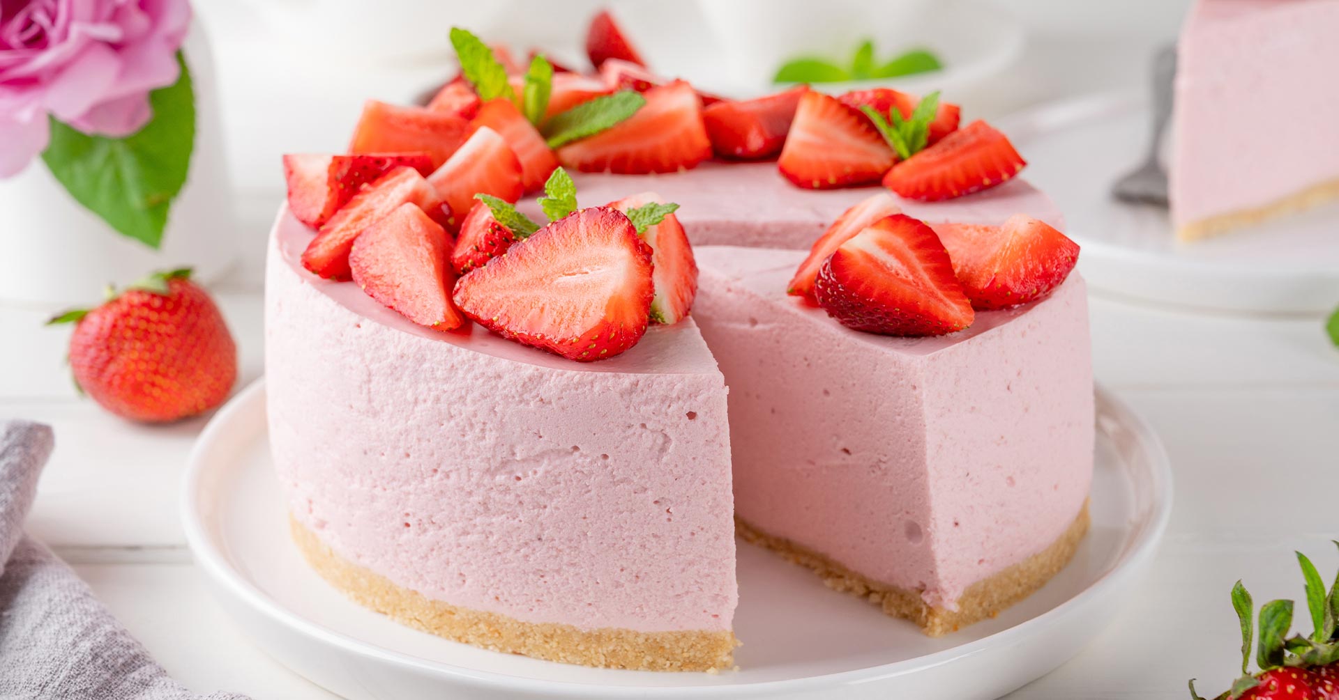 Tarta de fresa y avena